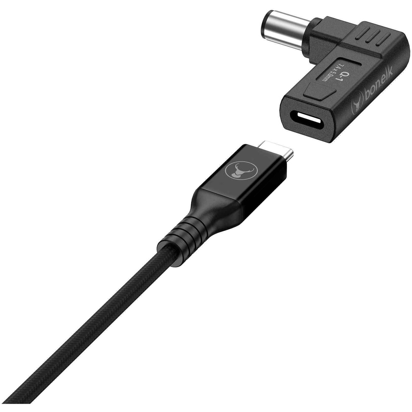 Bonelk Long-Life 65W GaN Multi-Device Laptop Charger, in-built Cable 1.5m (Black)