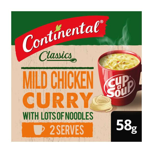 CONTINENTAL LOTS A NOODLE SOUP Q2S:CHICKEN MILD CURRY:.:58 GRAM