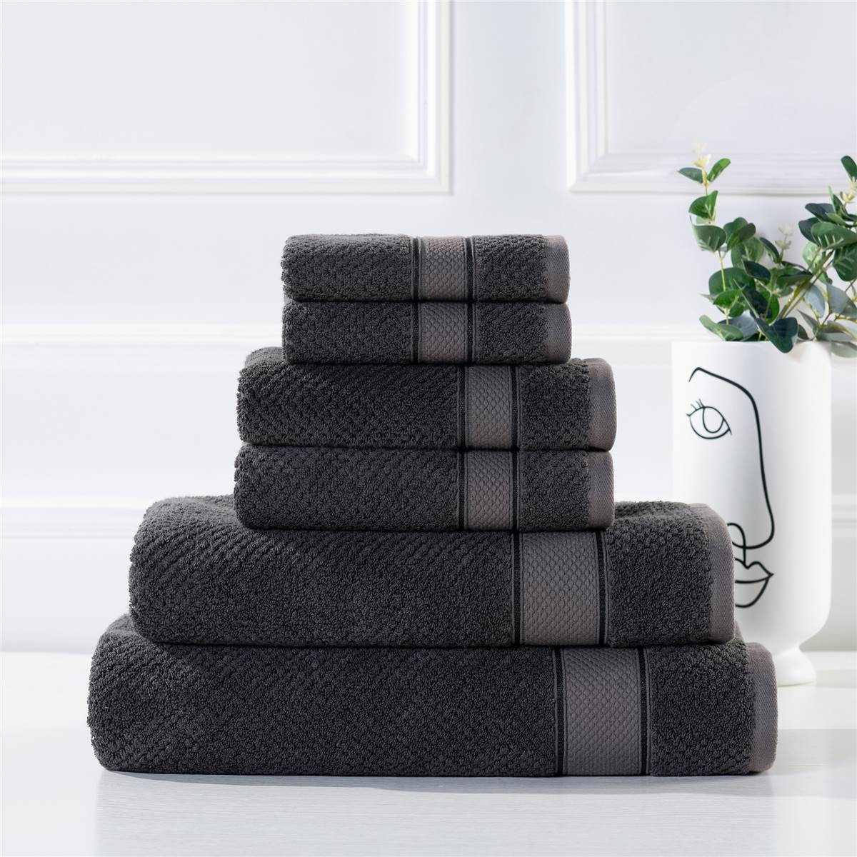 Inspire Premium Hand Towel Charcoal Each