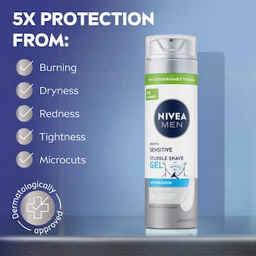 Nivea Men Sensitive Anti-Irritation Stubble Shaving Gel 200mL