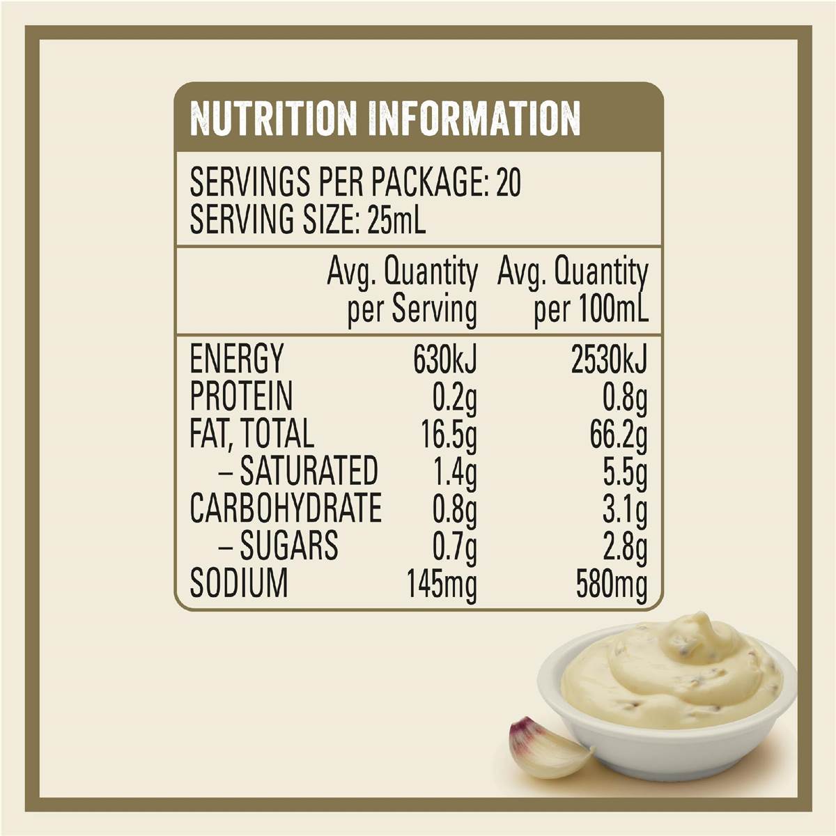 Heinz Seriously Good Mayo Garlic Aioli Flavoured Mayonnaise 500mL