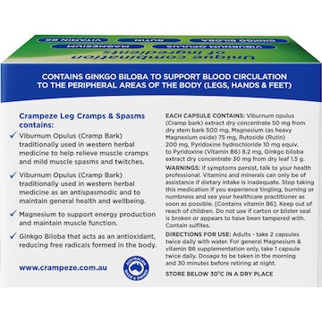 Crampeze Night Cramps Capsules 60 pack