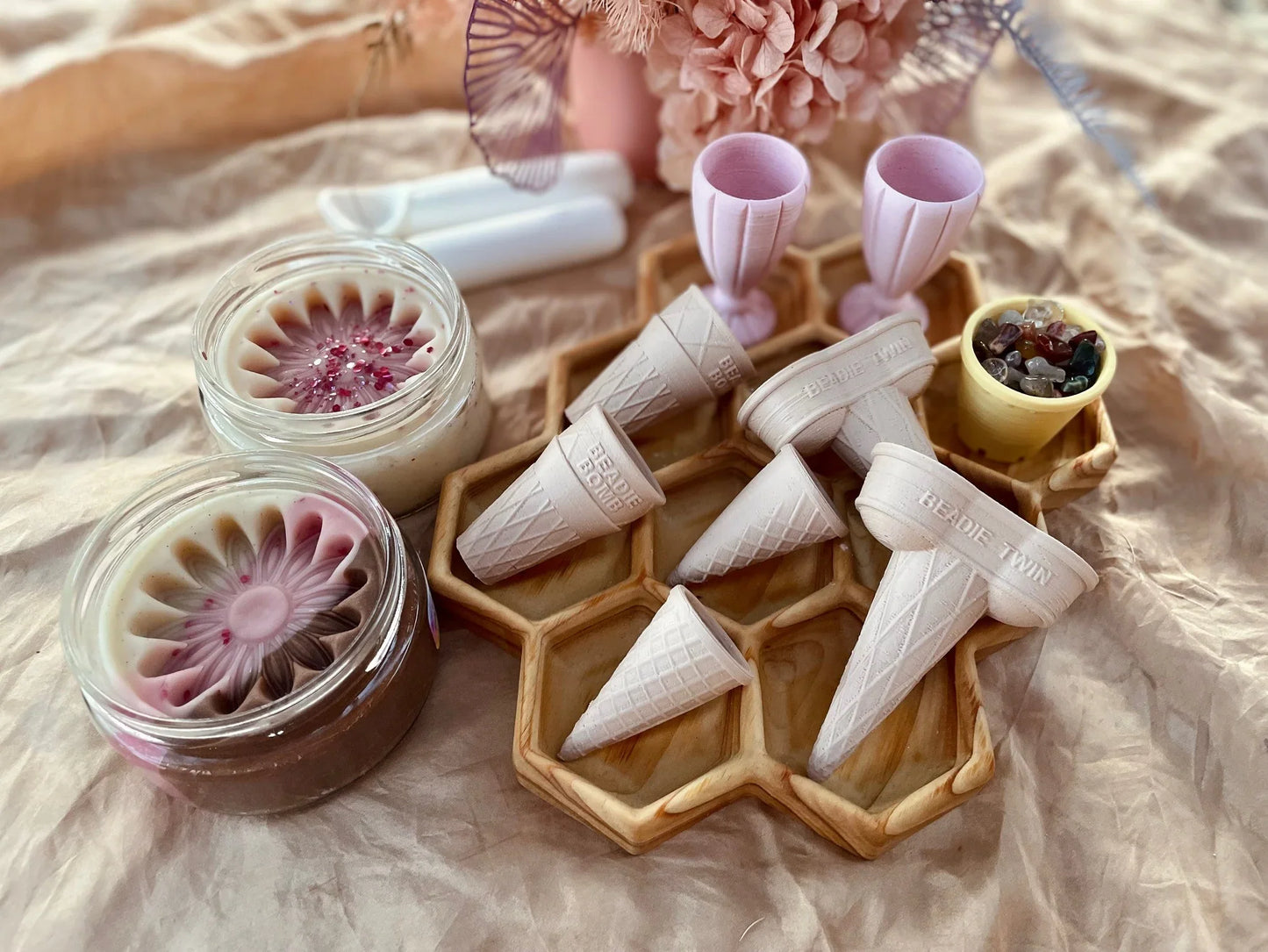 Waffle Ice Cream Cone by Beadiebug Playdough Sand Toys Art and Craft for Kids 3yrs+