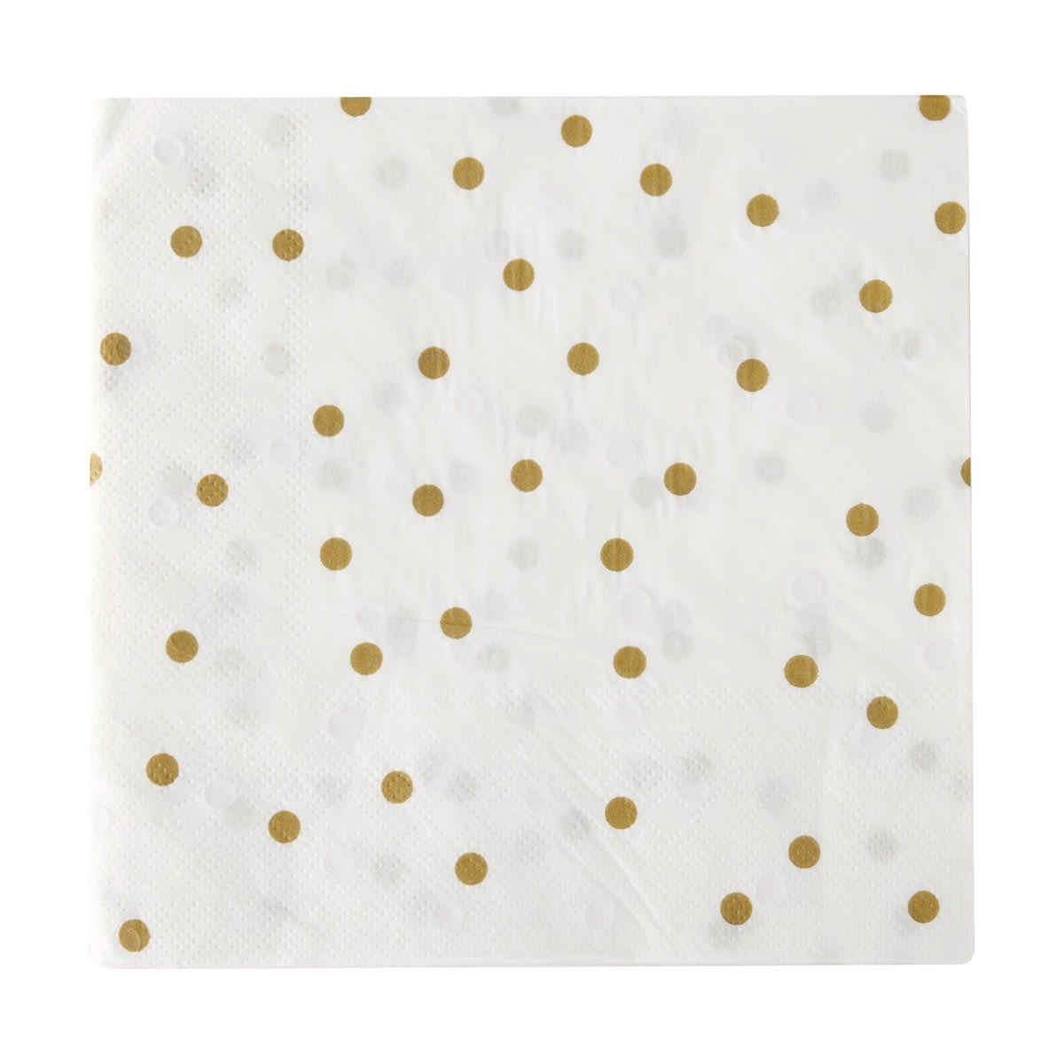 20 Pack Gold Print Polka Dot Napkins