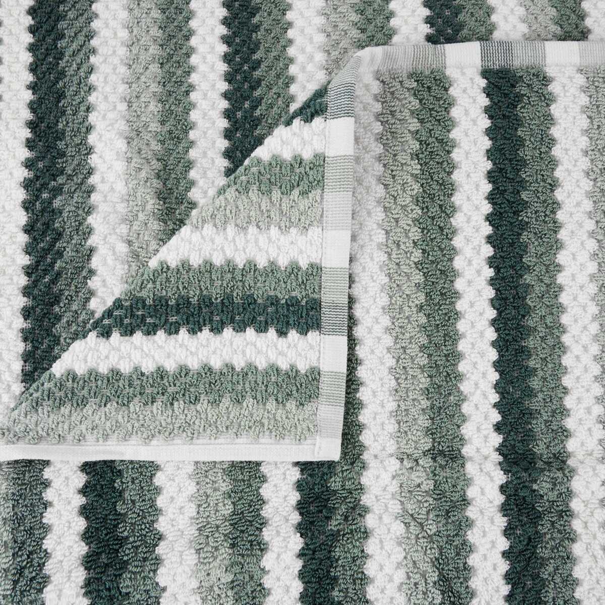 Multi Stripe Cotton Bath Towel - Teal