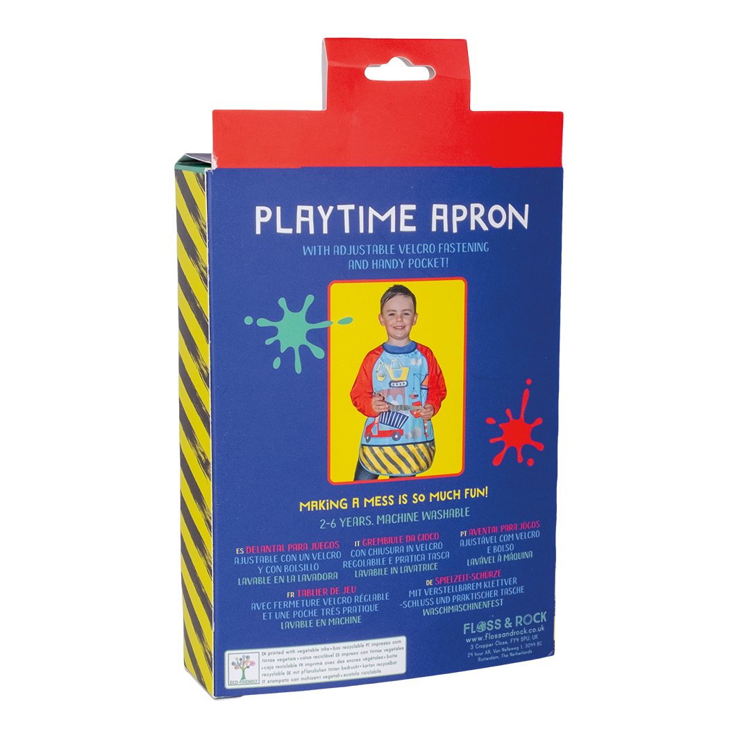 Floss & Rock Playtime Waterproof Apron Construction Mess Play Practical Life Materials 2-6yrs