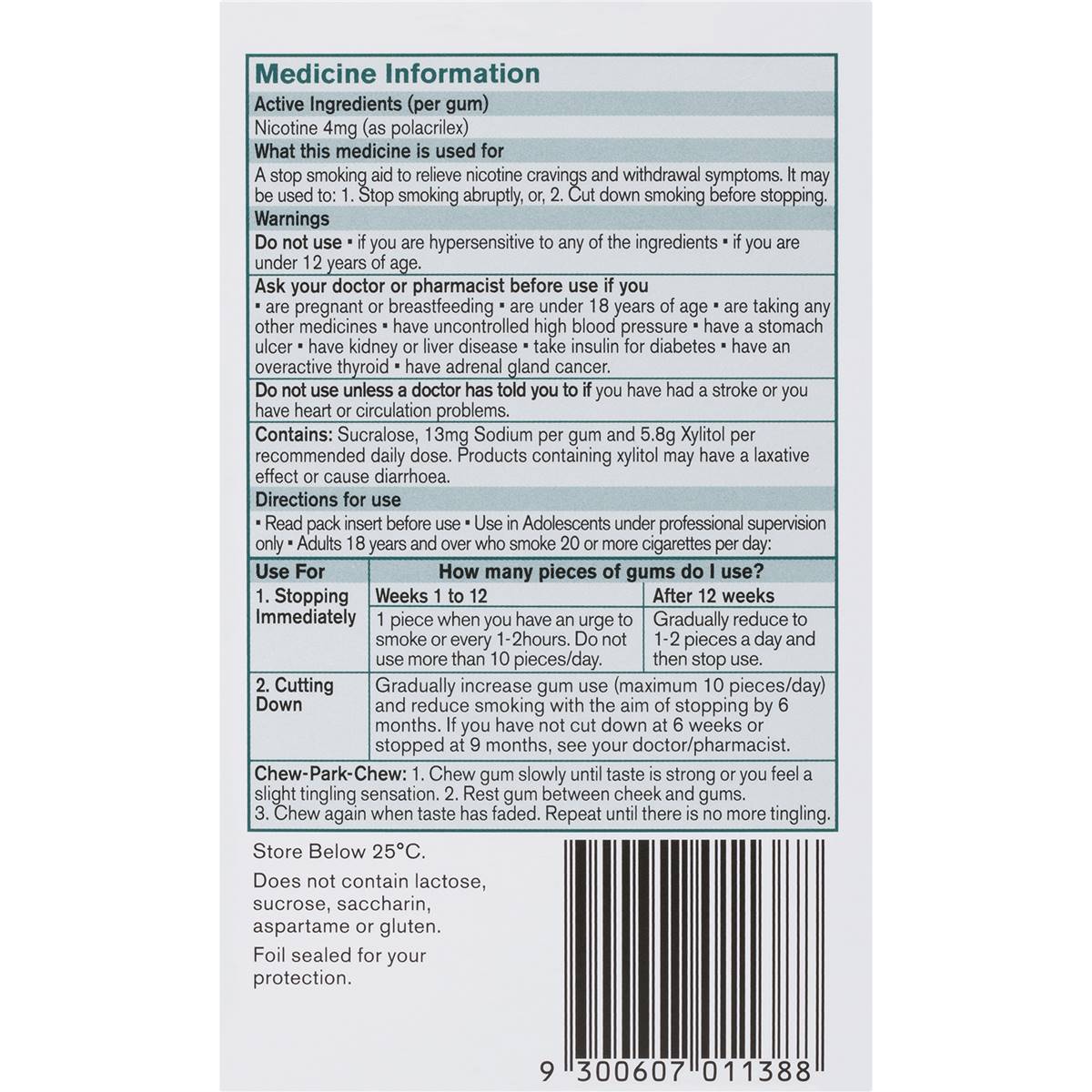 Nicorette Quit Smoking Extra Strength Nicotine Gum Freshfruit 75 Pack