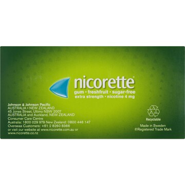 Nicorette Quit Smoking Extra Strength Nicotine Gum Freshfruit 75 pack