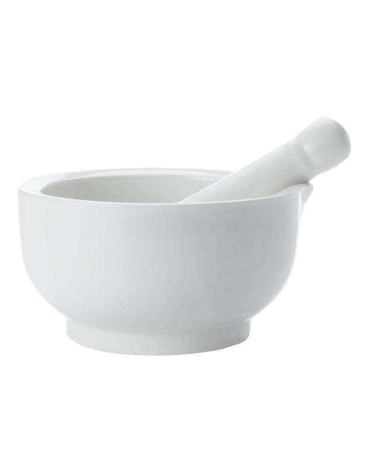White Basics Mortar And Pestle 12cm Gift Boxed in White