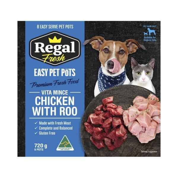 Cat Premium Vita Mince Chicken With Roo Cat Or Dog Food 8x90g