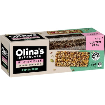 Olina's Bakehouse Gluten Free Seeded Crackers Pepita Seed 100g