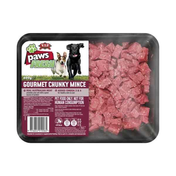 Paws Adult Chilled Fresh Dog Food Chunky Beef Mince