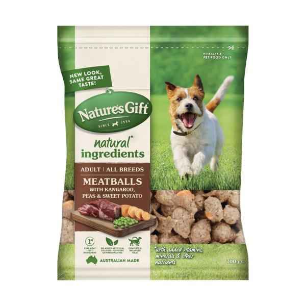 Adult Chilled Fresh Dog Food Meatballs With Kangaroo Peas & Sweet Potato