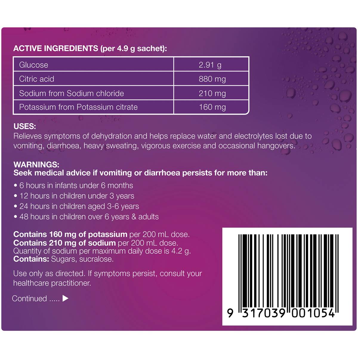 Hydralyte Electrolyte Powder Sachets Apple Blackcurrant 10 Pack