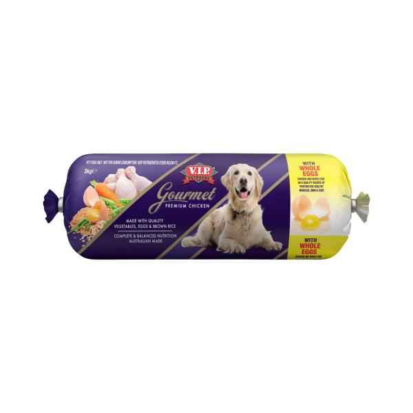 Gourmet Adult Chilled Fresh Dog Food Roll Premium Chicken With Vegetables & Brown Rice