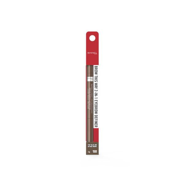 RIMMEL BROW THIS WAY FILL & SCULPT EYE DEFINER MED BROWN 0.4GRAM