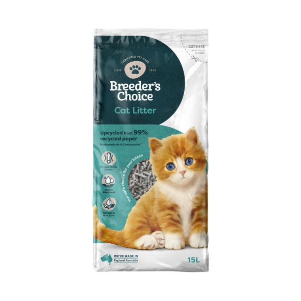 BREEDERS CHOICE CAT LITTER PAPER 15 LITRE