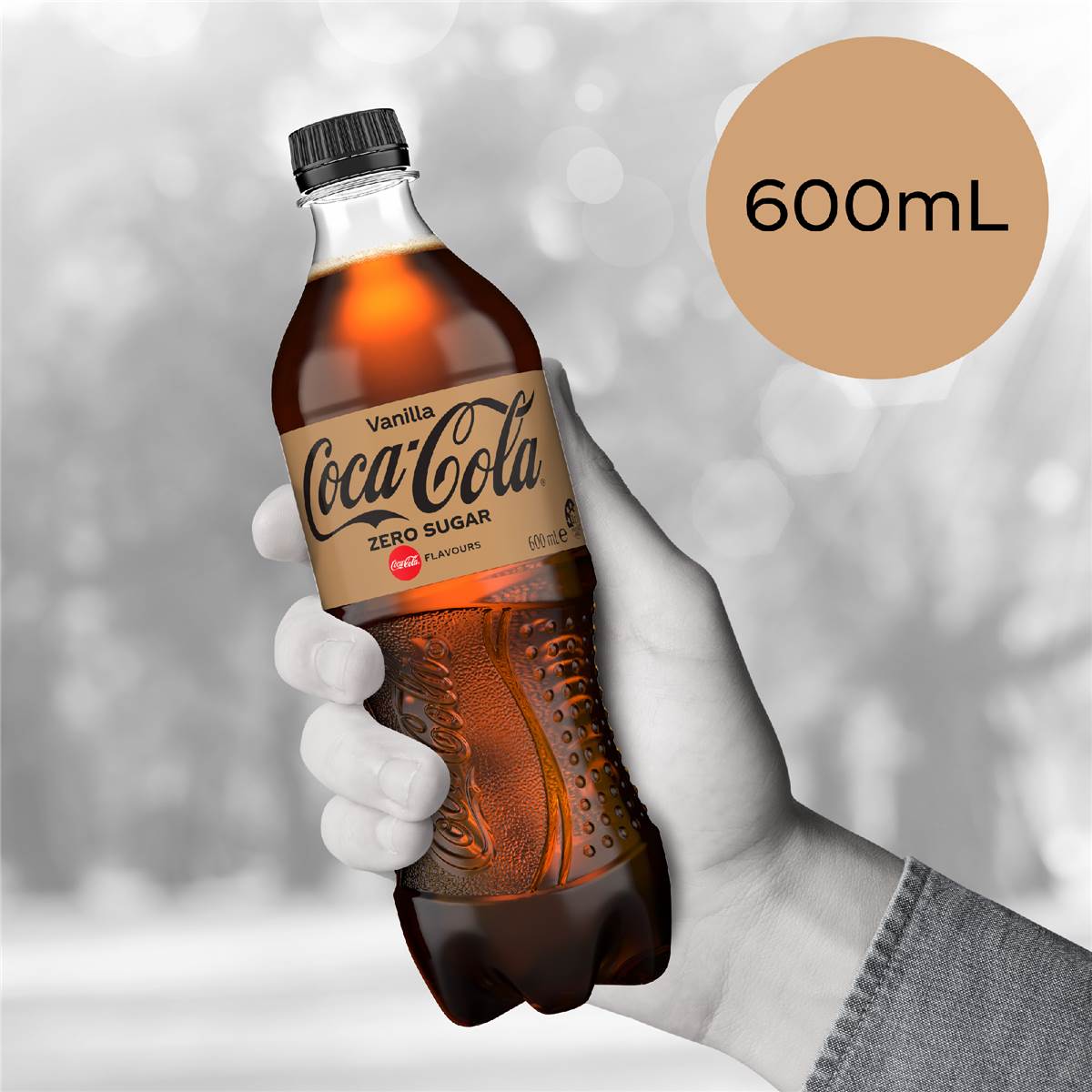 Coca-Cola Zero Sugar Vanilla Soft Drink Bottle 600mL
