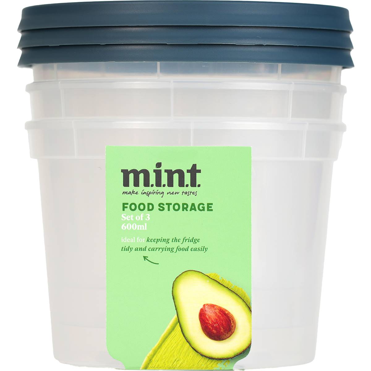 MINT Food Storage Containers 600mL 3 pack