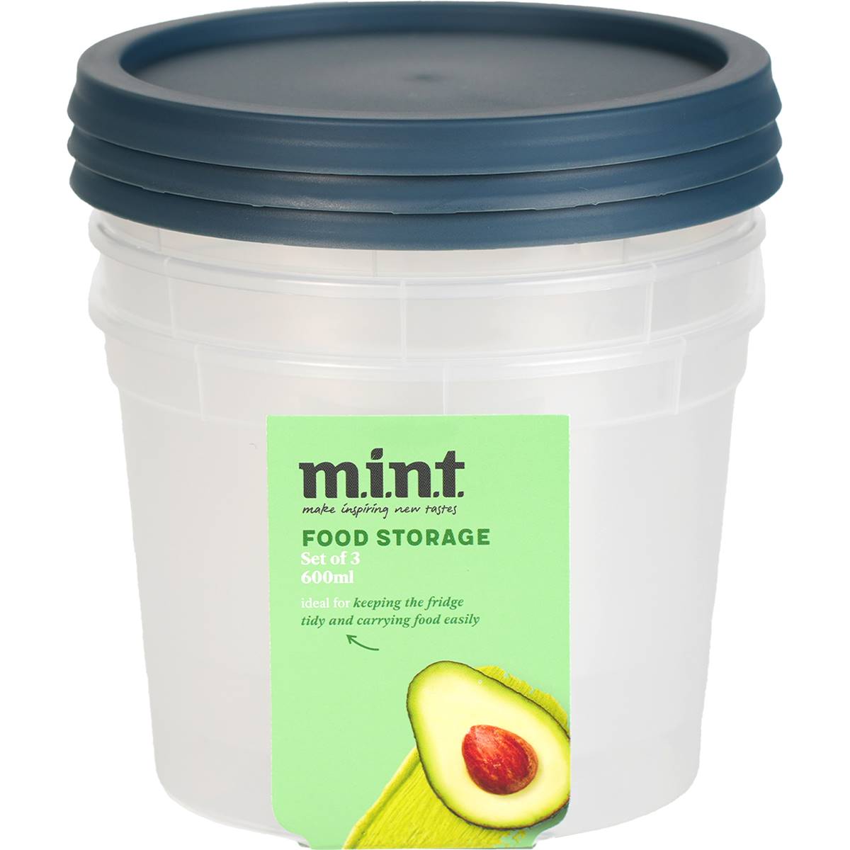MINT Food Storage Containers 600mL 3 pack