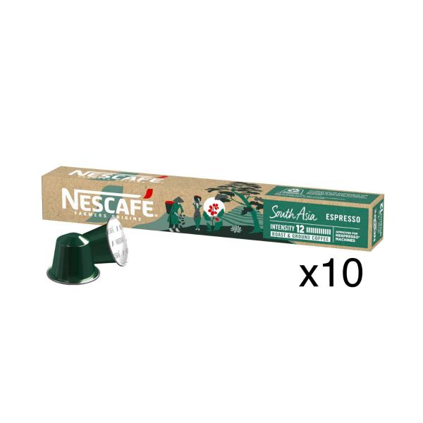 NESCAFE FARMERS ORIGINS SOUTH ASIA COFFEE CAPSULES 10 PACK