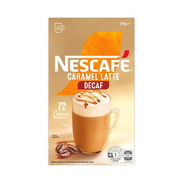 NESCAFE CARAMEL LATTE DECAF 10 PACK