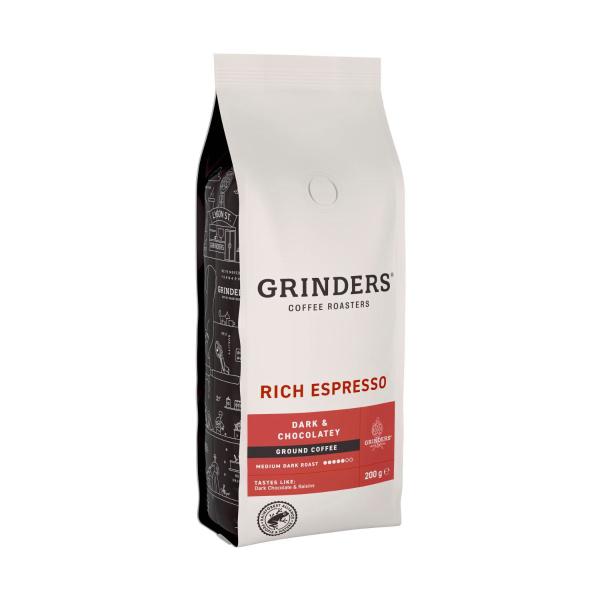 GRINDERS RICH ESPRESSO GROUND COFFEE 200G
