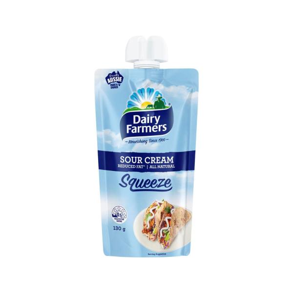 DAIRY FARMERS SOUR CREAM SQUEEZE POUCH 130G