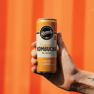 Remedy Lemon Ginger Kombucha 250mL x 4 pack