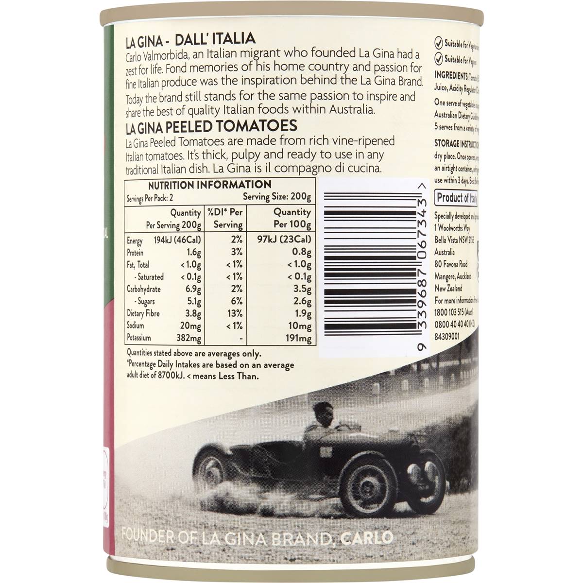 La Gina Peeled Tomatoes 400g