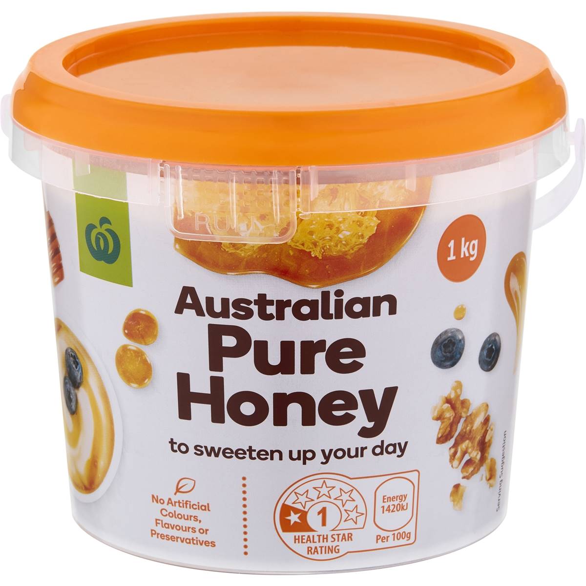 Woolworths Pure Australian Honey Pail 1kg