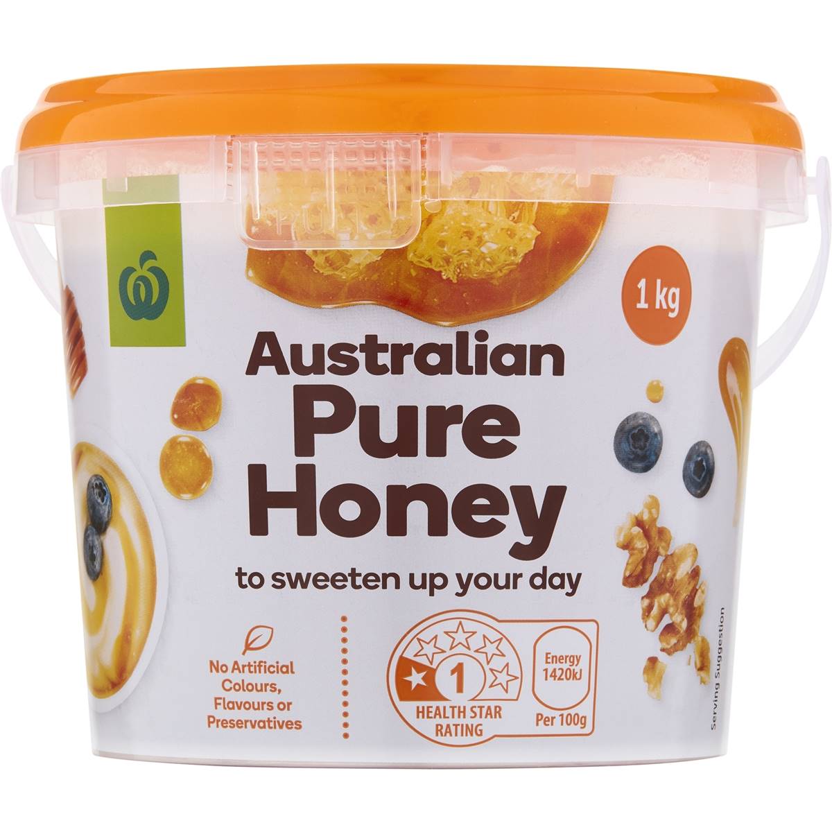 Woolworths Pure Australian Honey Pail 1kg
