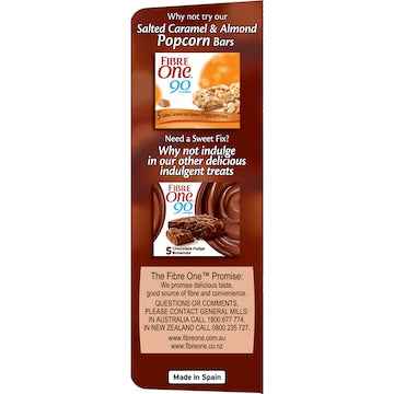 Fibre One 90 Calorie Milk Chocolate Popcorn Bars 21g x 5 pack
