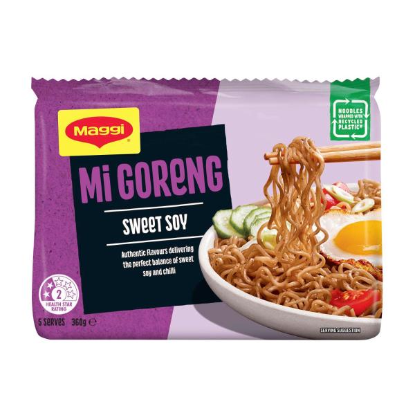MAGGI MI GORENG SWEET SOY FLAVOUR INSTANT NOODLES 5 PACK