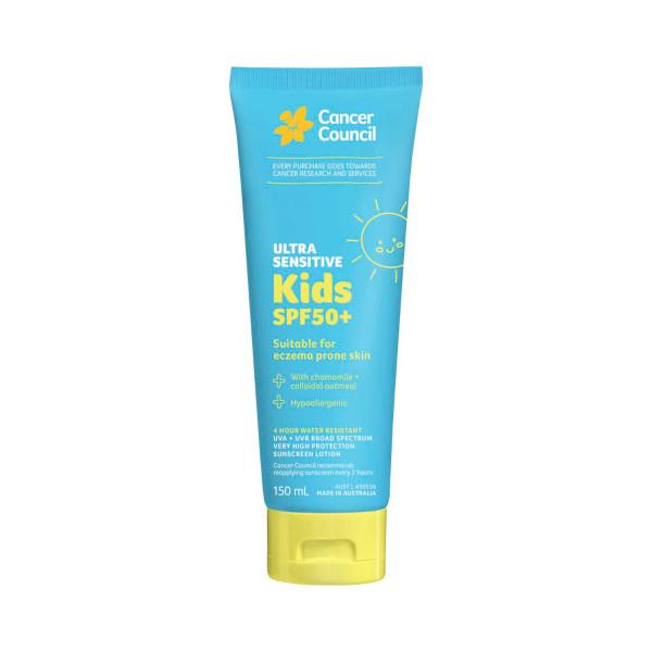 CANCER COUNCIL ULTRA SENSITIVE KIDS SUNSCREEN SPF50+ 150ML