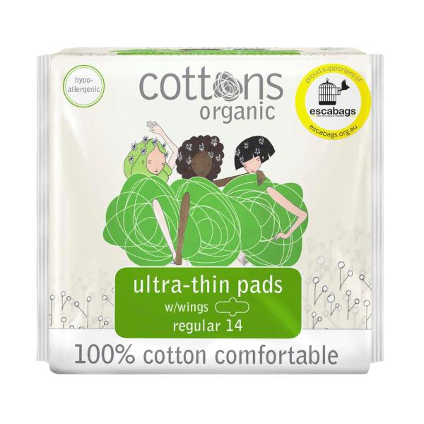COTTONS ORGANIC ULTRA THIN PADS REGULAR 14 PACK