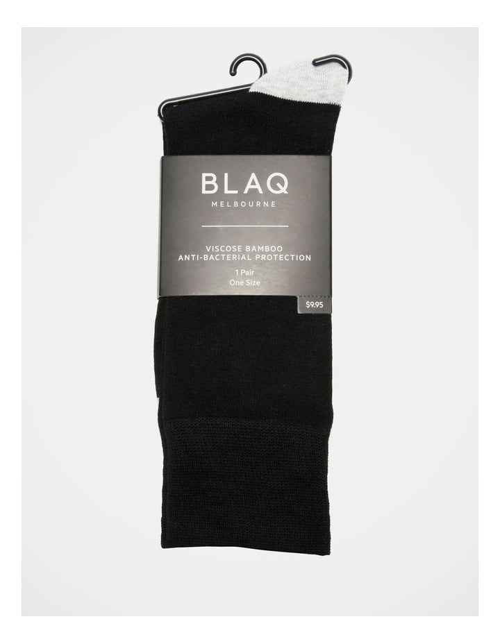 Plain Bamboo Heel & Toe Sock in Black