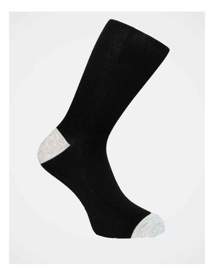 Plain Bamboo Heel & Toe Sock in Black