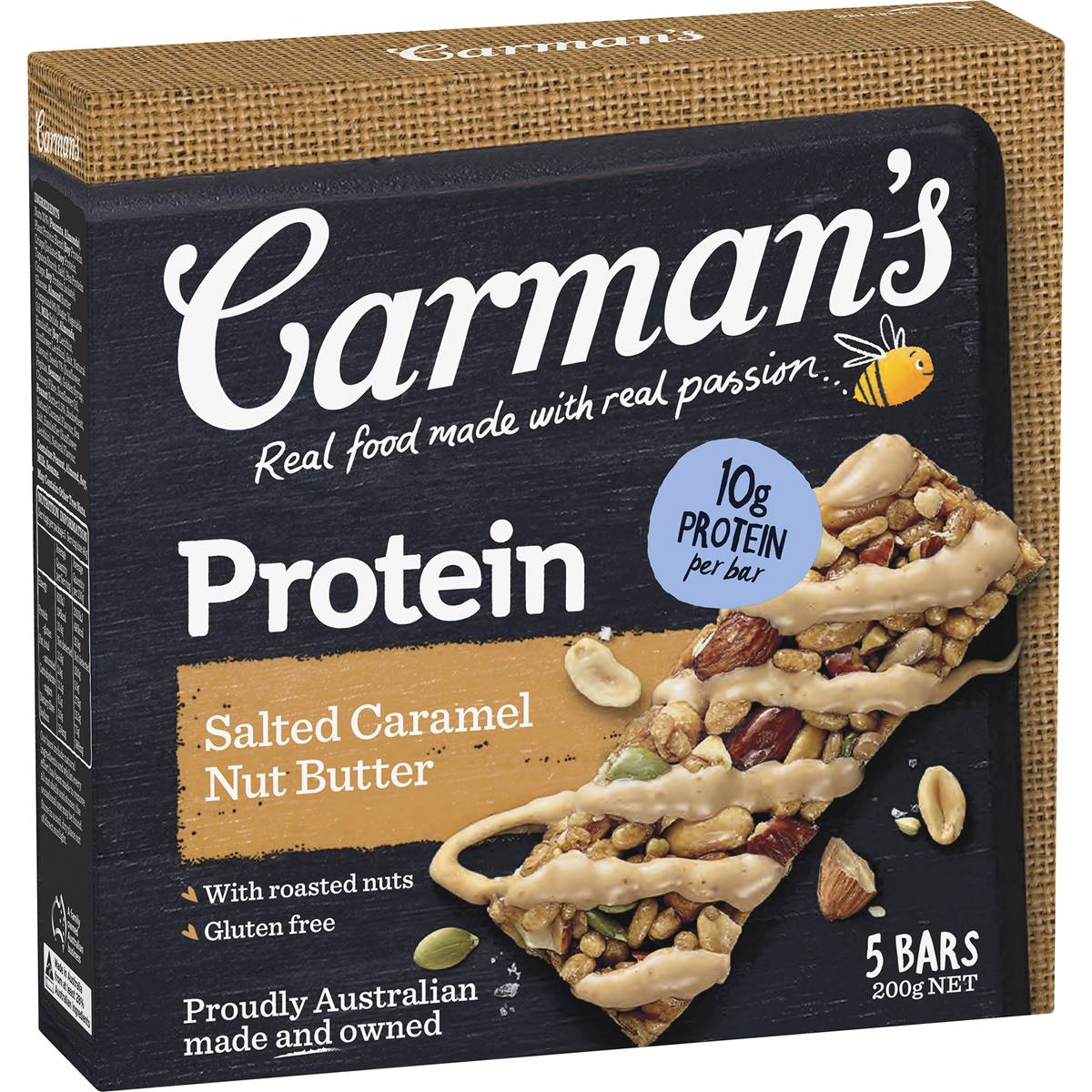 Carman's Protein Bars Salted Caramel Nut Butter 5 pack