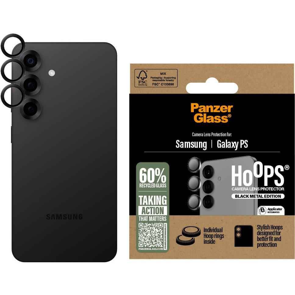 PanzerGlass Hoops Lens Protector for Galaxy S25 Edge (Black)