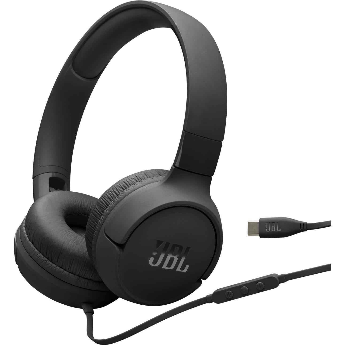 JBL Tune 520C Wired USB-C On-Ear Headphones (Black)