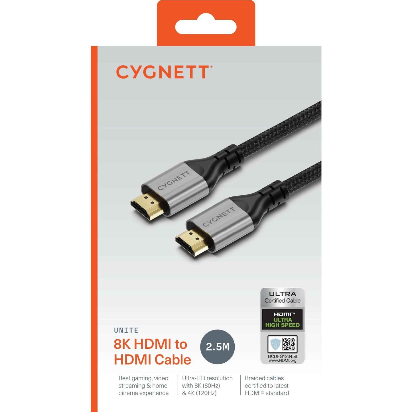 Cygnett Unite 8K HDMI to HDMI Cable 2.5M (Black)