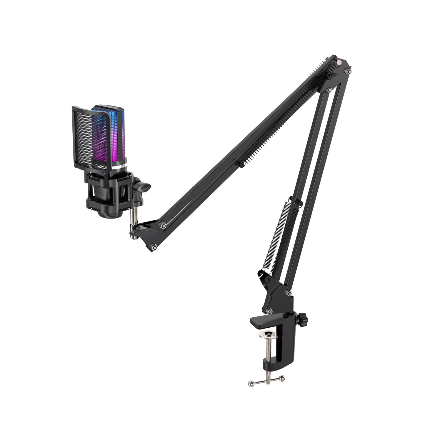 Playmax RGB Black Microphone with arm and Tripod