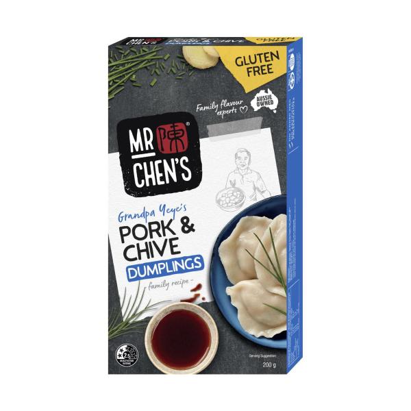 MR CHENS GLUTEN FREE PORK & CHIVE DUMPLINGS 200G