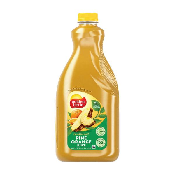 GOLDEN CIRCLE 100% JUICE:PINE ORANGE:.:2 LITRE