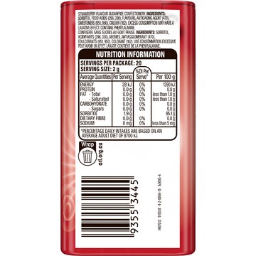Eclipse Strawberry Sugar Free Mints Tin 40g