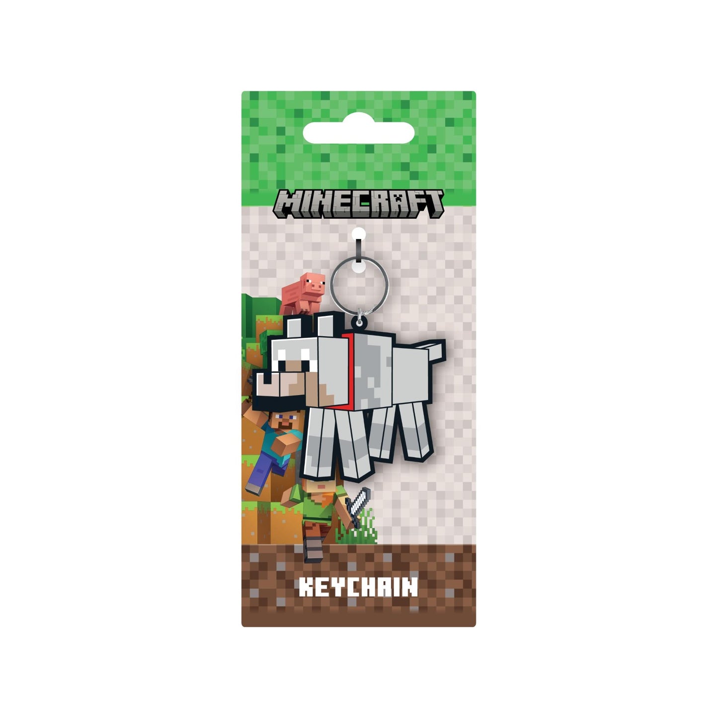 Minecraft - Wolf Pixel PVC Keyring