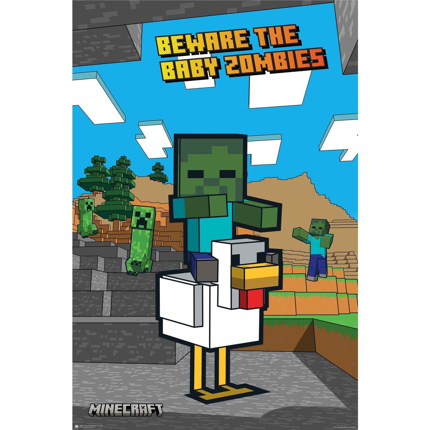 Minecraft - Chicken Jockey Poster