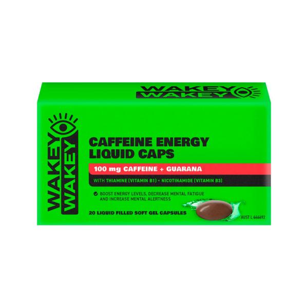 WAKEY WAKEY CAFFEINE LIQUID CAPS 20PK
