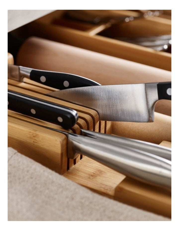 2 Tier Drawer Store Knife Organiser in Bamboo